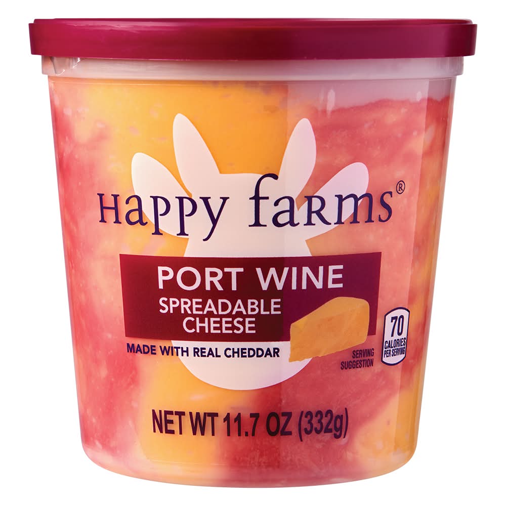 Happy Farms Spreadable Cheese Cup, Port Wine (11.7 oz)