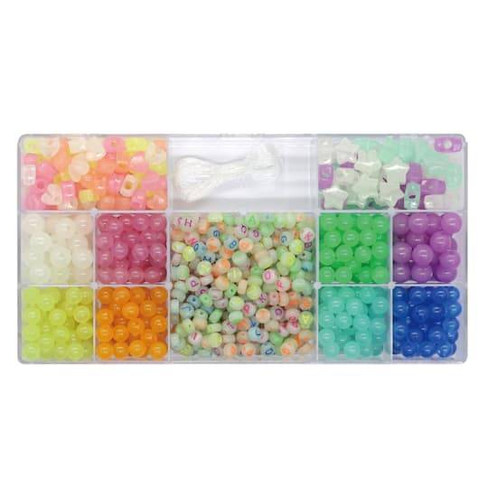 Creatology Glow in the Dark Alphabet Bead Kit 900 Pieces, Assorted