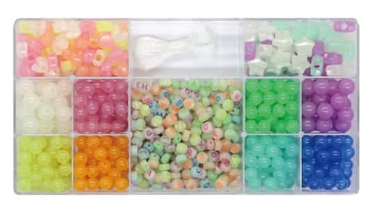 Creatology Glow in the Dark Alphabet Bead Kit, Assorted (900 ct)