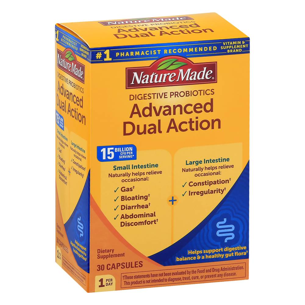 Nature Made Advanced Dual Action Digestive Probiotics Capsules