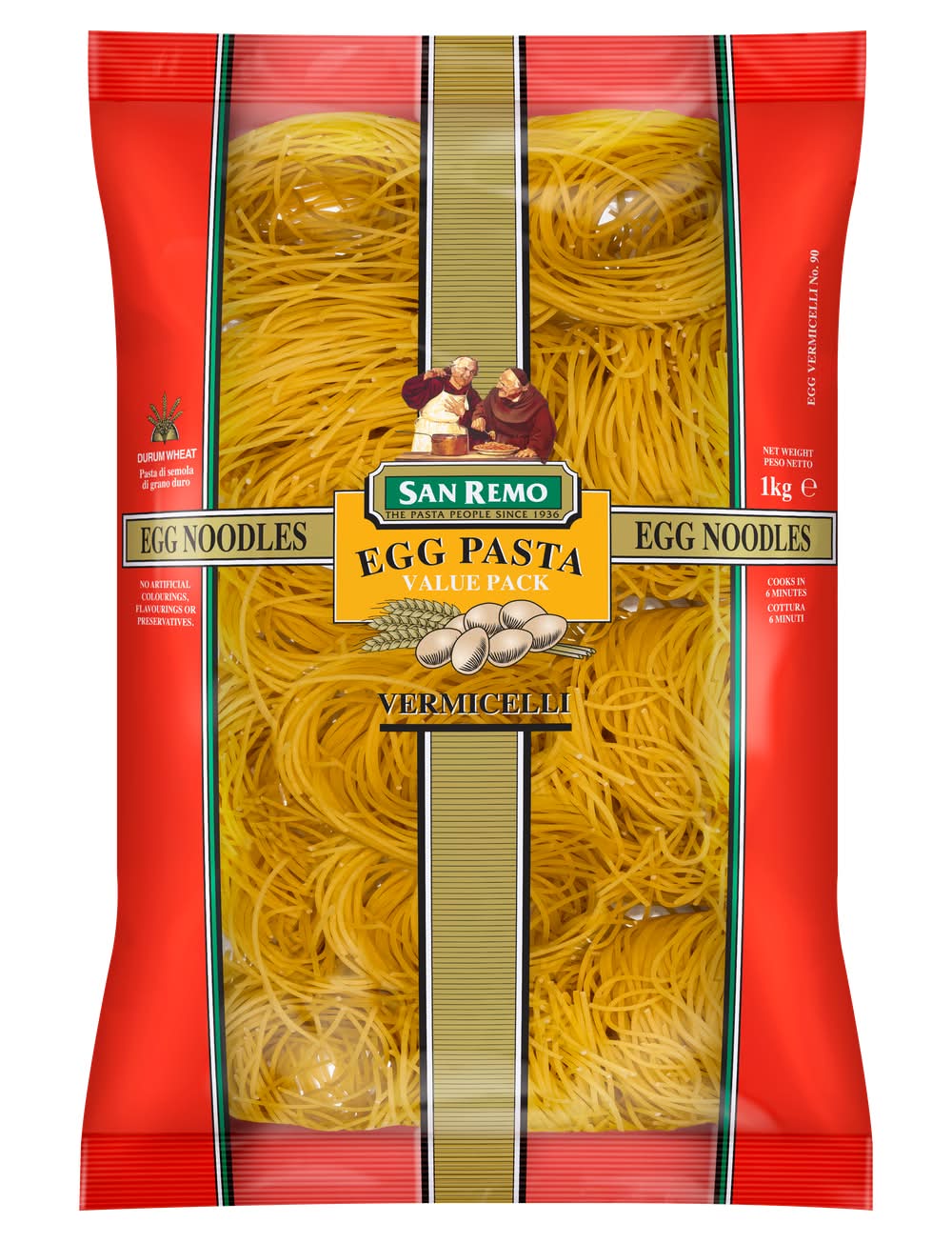 San Remo Bulk Pasta No 90 Vermicelli Egg Noodle (1kg)