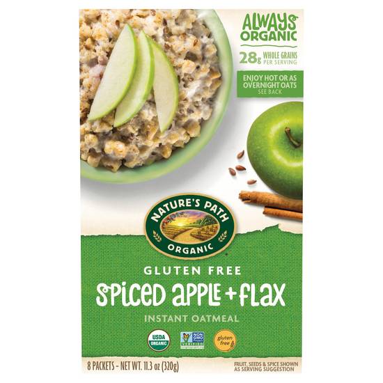 Nature's Path Organic Spiced Apple Flax Hot Oatmeal (8 ct)