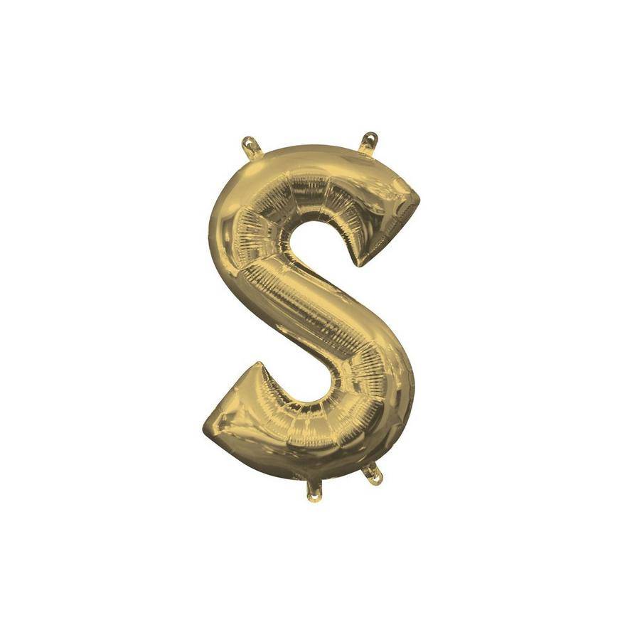 Uninflated 13in Air-Filled White Gold Letter Balloon (S)