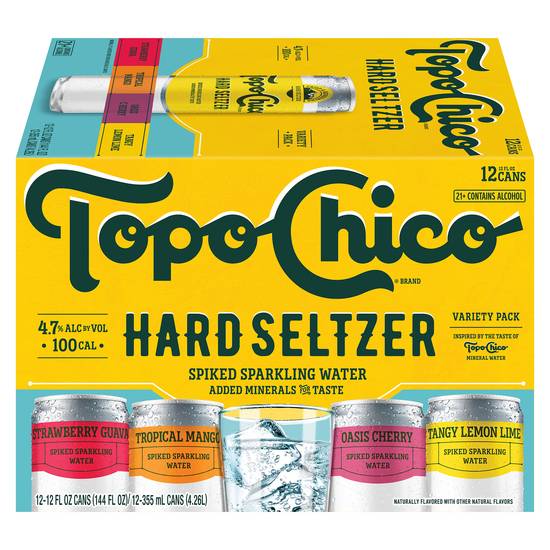 Topo Chico Hard Seltzer Spiked Sparkling Water Variety pack (12 x 12 fl oz)
