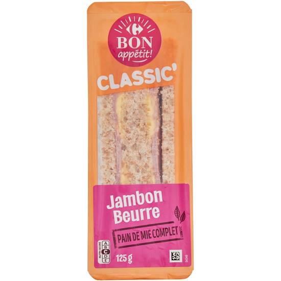 Carrefour Bon Appetit - Sandwich jambon beurr pain de mie complet