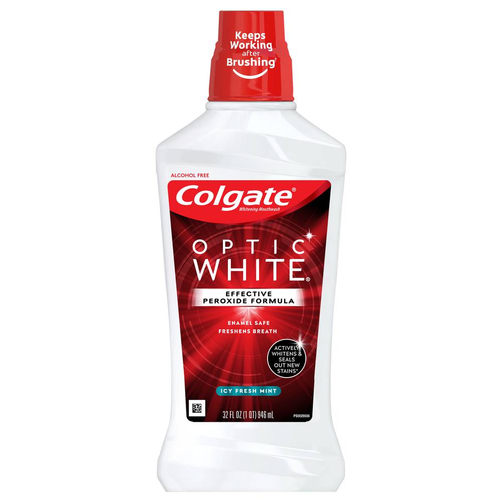 Colgate Optic White Whitening Mouthwash Fresh Mint (32 fl oz)