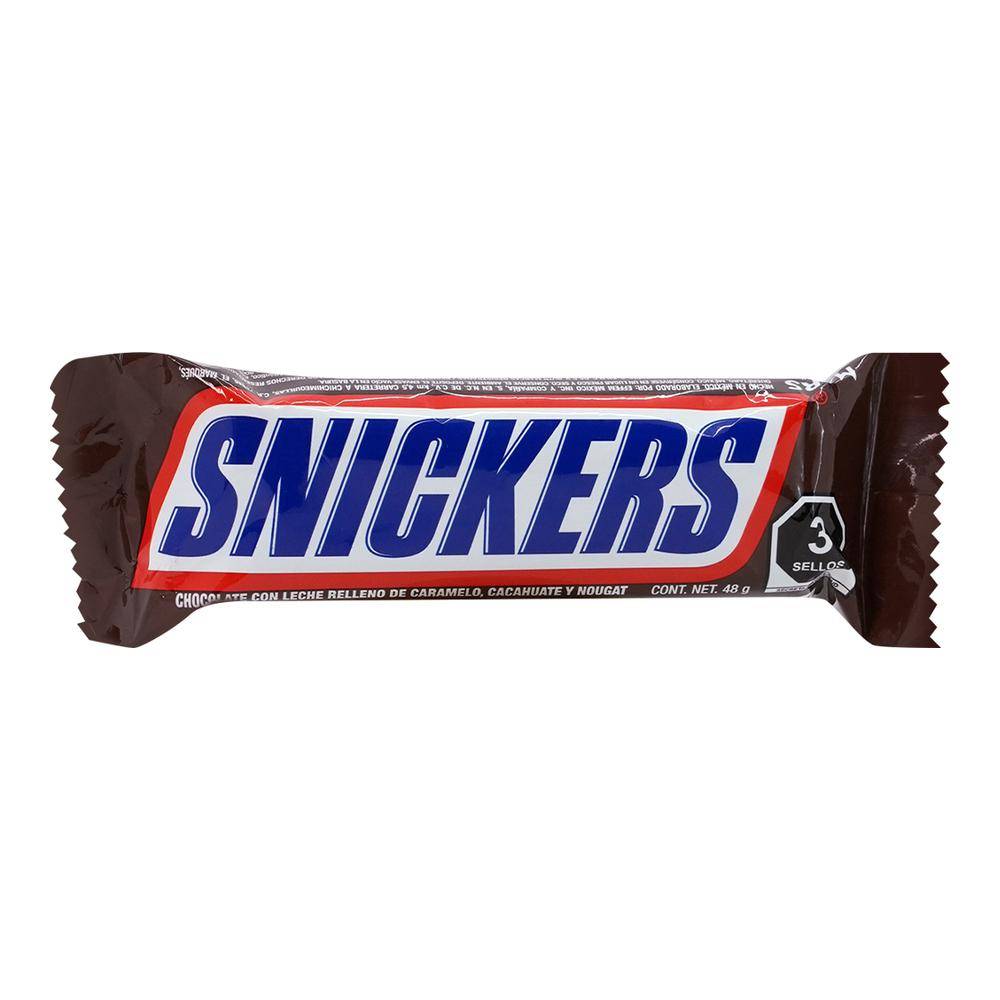 Snickers chocolate caramelo y cacahuate (barra 48 g)