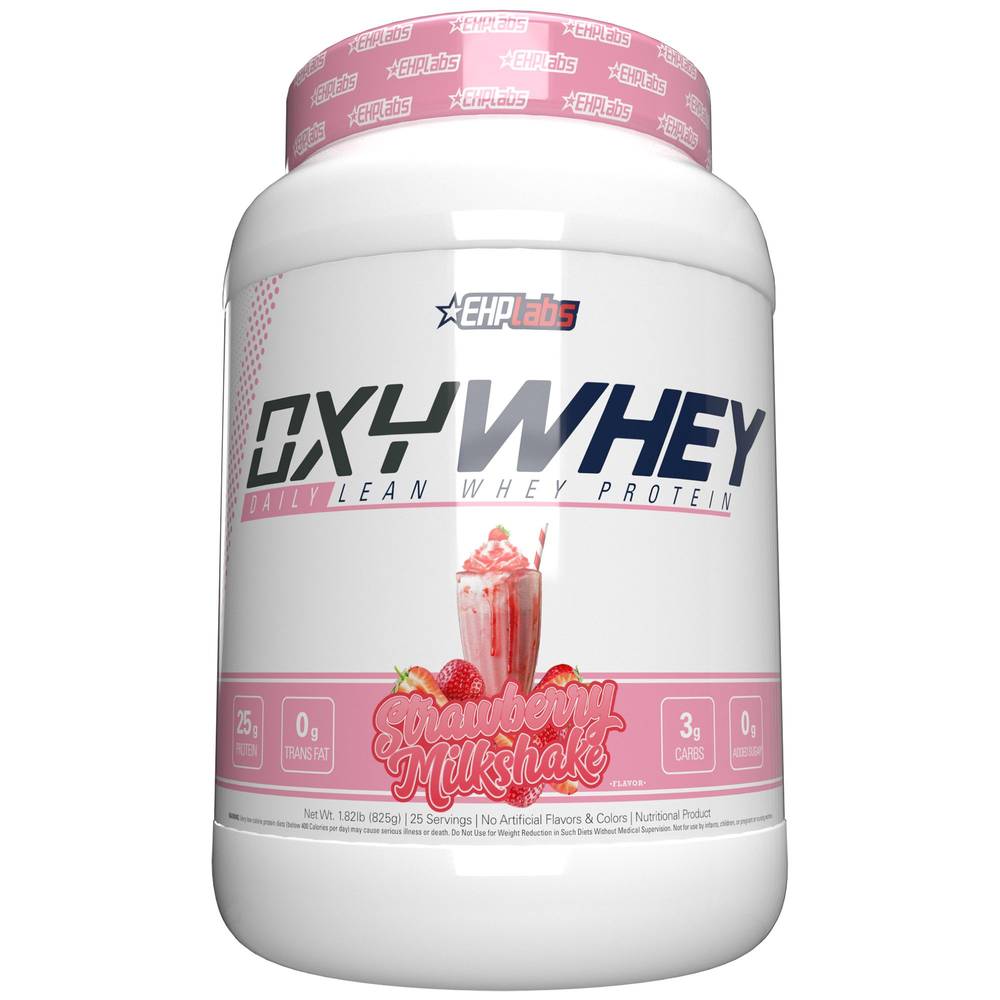 EHPlabs Oxywhey Whey Protein Isolate Powder, Strawberry Milkshake (1.82 lbs)