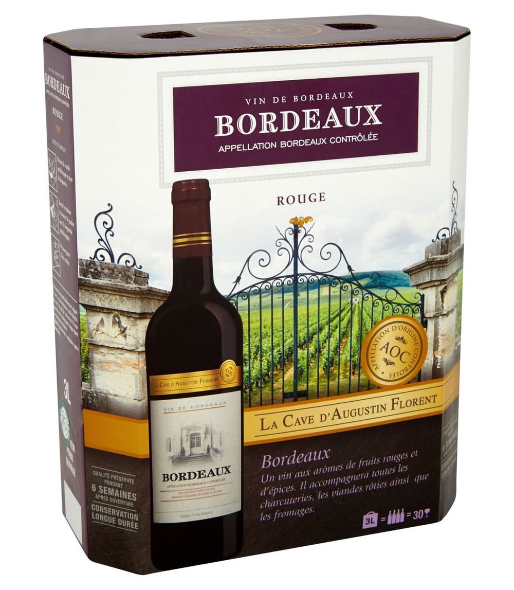 France Bordeaux Caves D''augustin Florent Rouge Bag in Box 3L