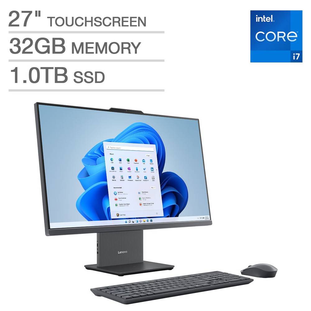 Lenovo IdeaCentre 27" All-in-One Touchscreen Desktop - 13th Gen Intel Core i7-13620H - 1080p -