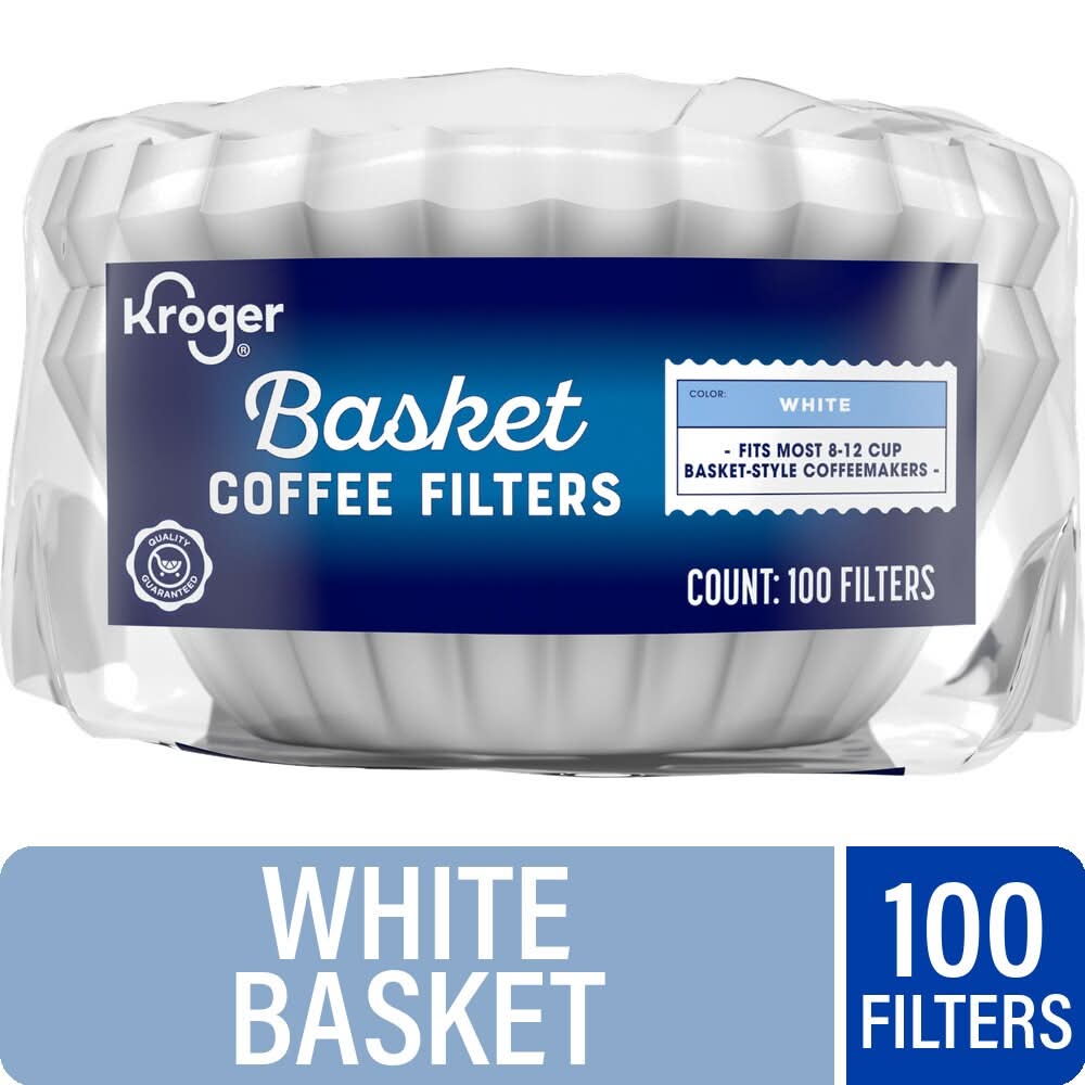 Kroger Basket Coffee Filters, White (100 ct)