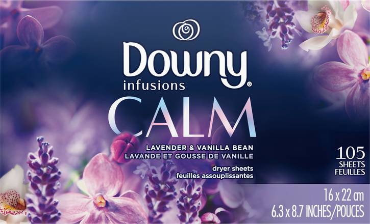 Downy Infusions Fabric Softener Lavender & Vanilla Bean Dryer Sheets (105 ct)