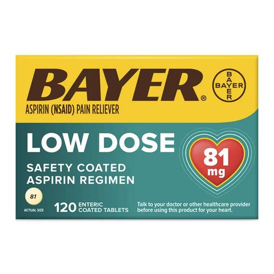 Bayer Aspirin Pain Reliever, Low Dose, 81 mg, 120 CT