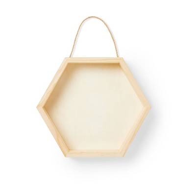 DIY Base Hexagon Box Unfinished Craft - Mondo Llama™: Wood, Adult Craft, 11.02" Height, 12.76" Width, 2.24" Depth