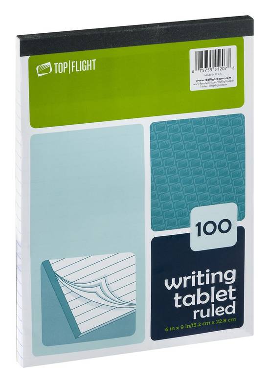 Top Flight 100 Pages Ruled Writing Tablet