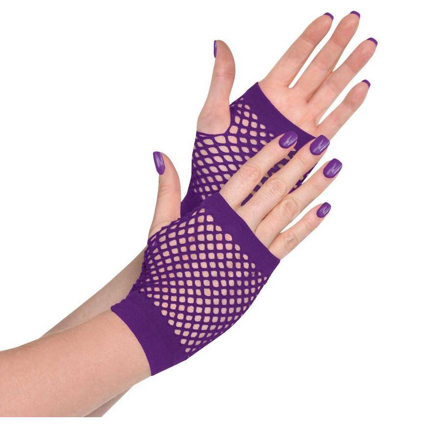 Party City Fishnet Glovelettes, Purple