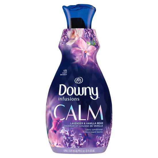Downy Infusions Liquid Fabric Softener, Calm, Lavender & Vanilla Bean, 32 fl oz