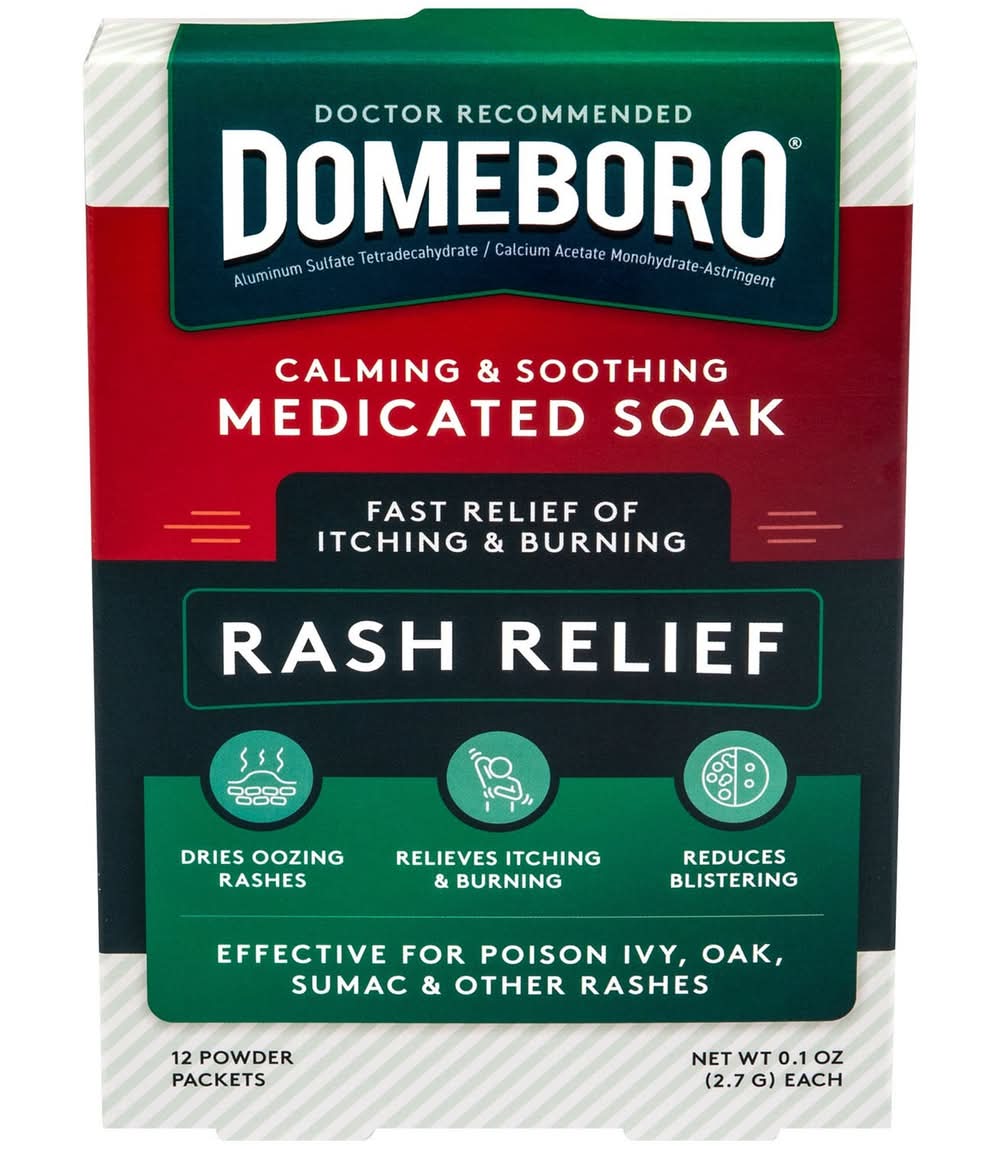 Domeboro Medicated Soak For Rash Relief, 12 Ct