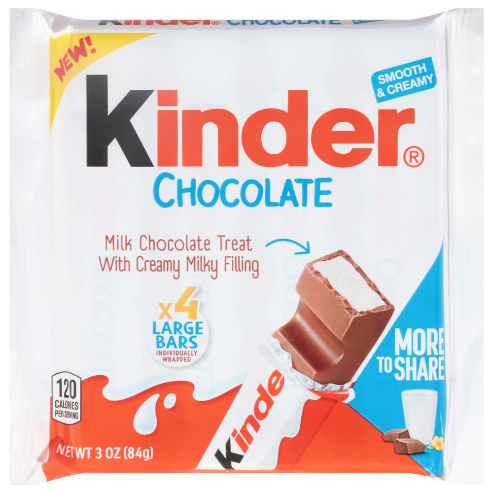 Kinder Creamy Milky Filling Chocolate Bars (3 oz, 4 ct)