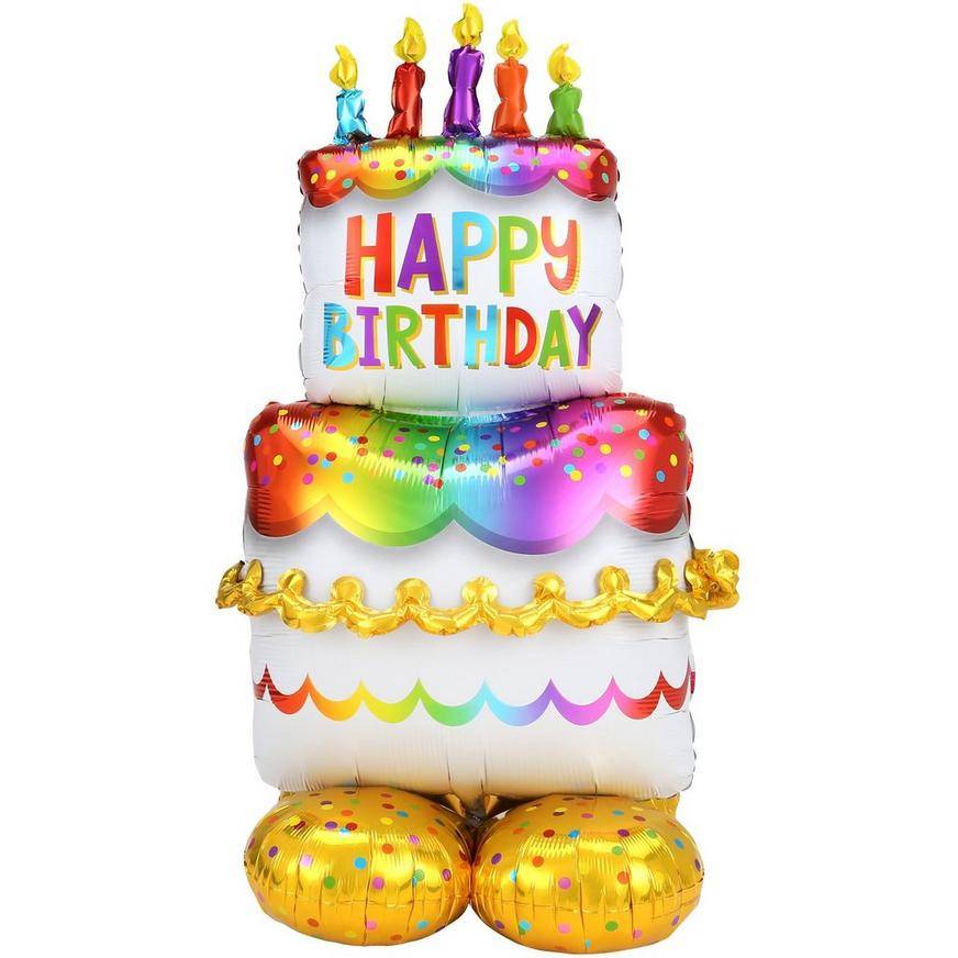 Uninflated AirLoonz Birthday Cake Balloon, 53in