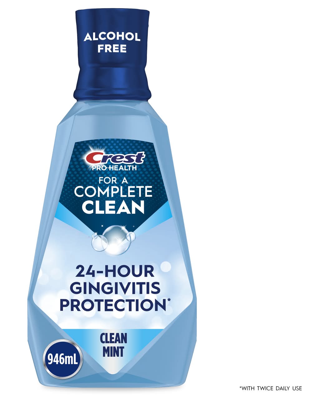 Crest Alcohol-Free Multi Protection Mouthwash, Clean Mint (33.8 fl oz)