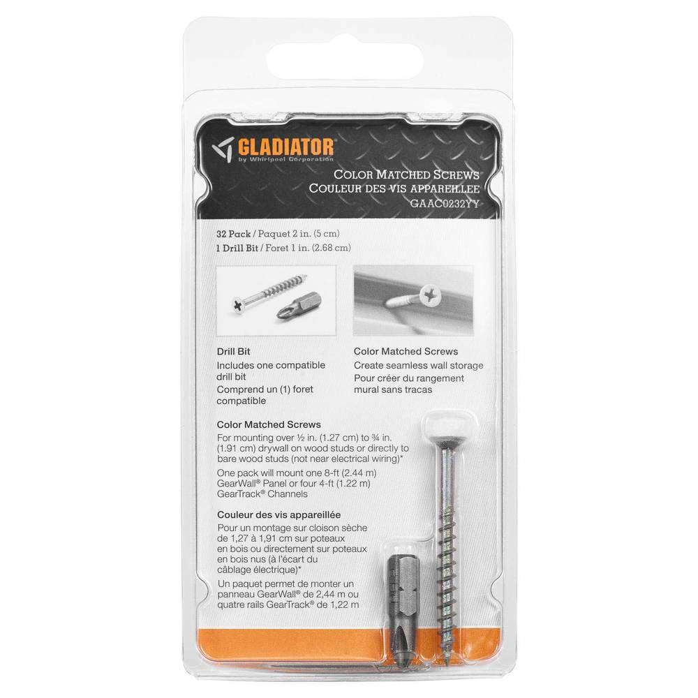 Gladiator Color Matched 32-Piece 2-in Light Grey Steel Multipurpose Hardware | GAAC0232YY