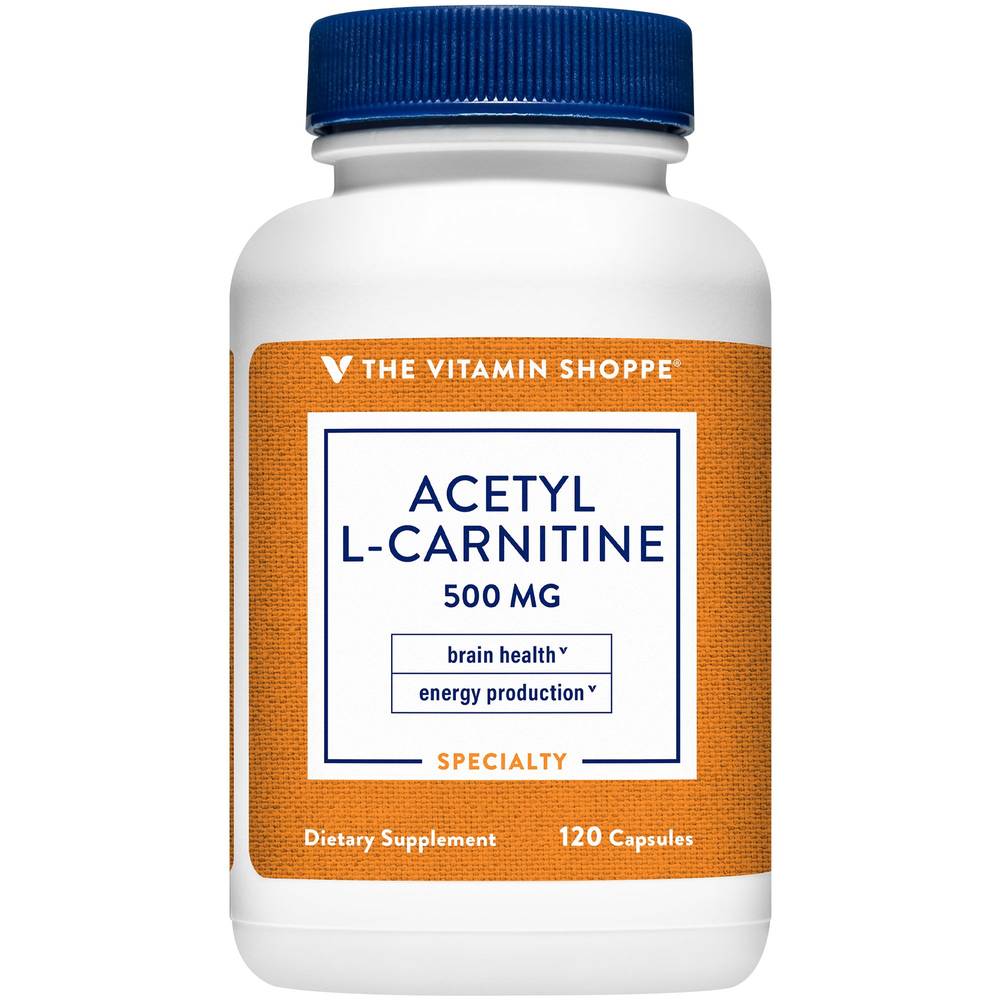 Acetyl-L-Carnitine - Supports Energy Production & Brain Health - 500 Mg (120 Capsules)