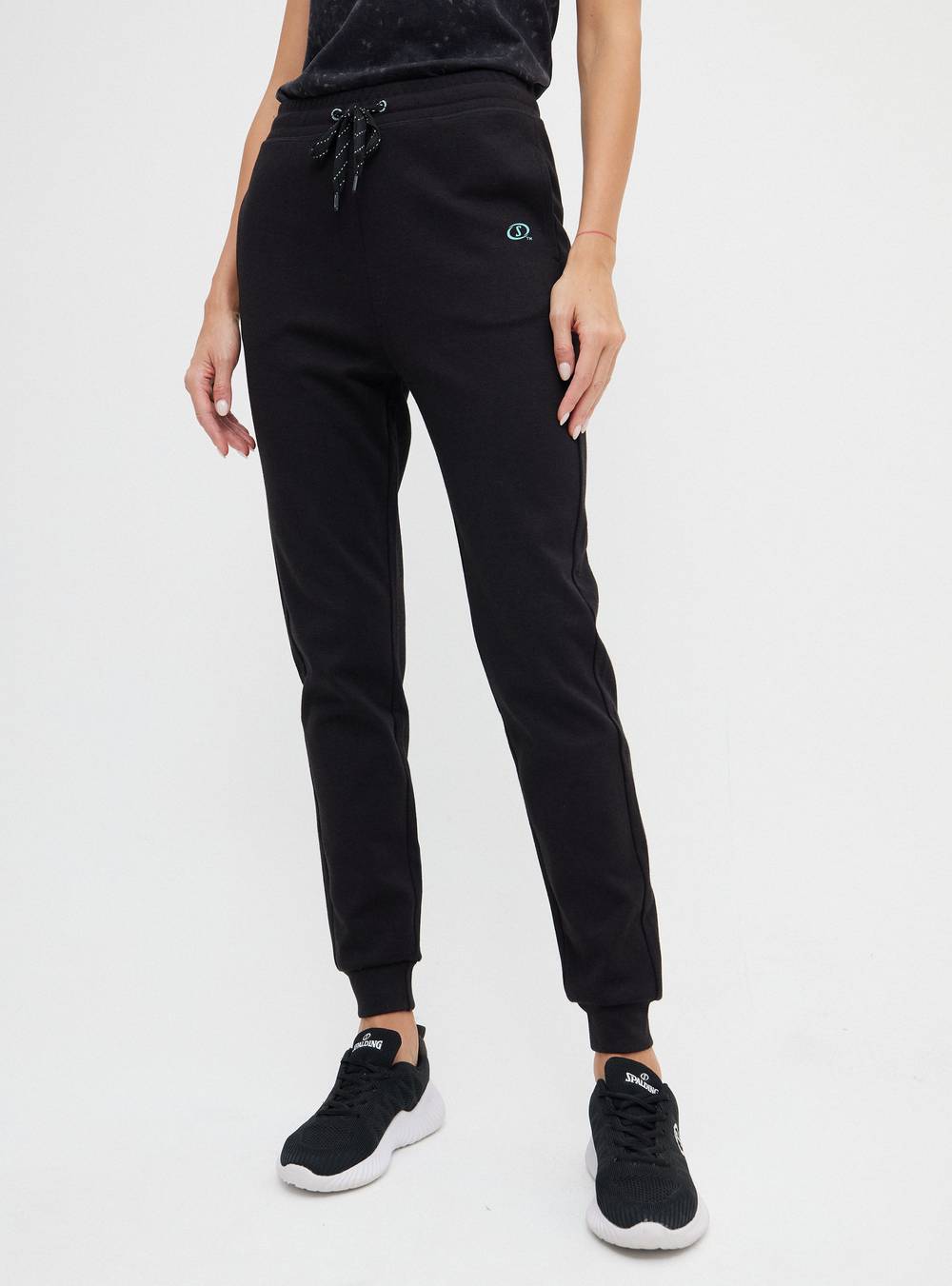 Spalding pantalón buzo con lazo (color: negro. talla: l)