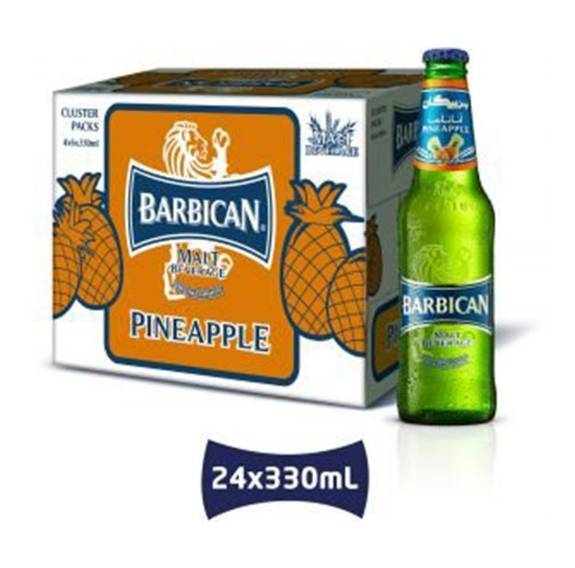 Barbican Non Alcoholic Malt Beverage, Pineapple (24 x 330 ml)