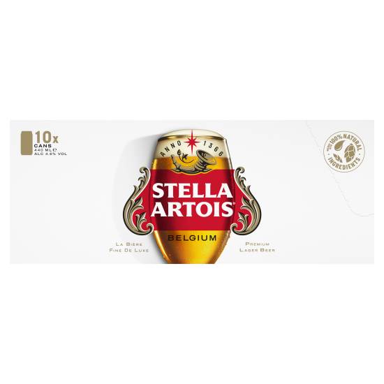 Stella Artois Belgium Premium Lager Beer (10 pack, 440 ml)