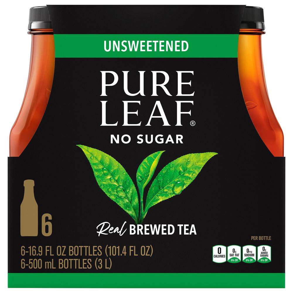 Pure Leaf Real Brewed Unsweetened Tea (6 x 16.9 fl oz)