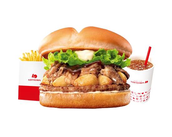 【セット】ニンニク 牛カルビバーガー Beef Kalbi Burger with Garlic Set