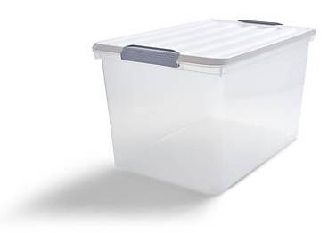 Keter 61.5 Quart Storage Container with Latching Lid, Plastic, Clear (TR54513)