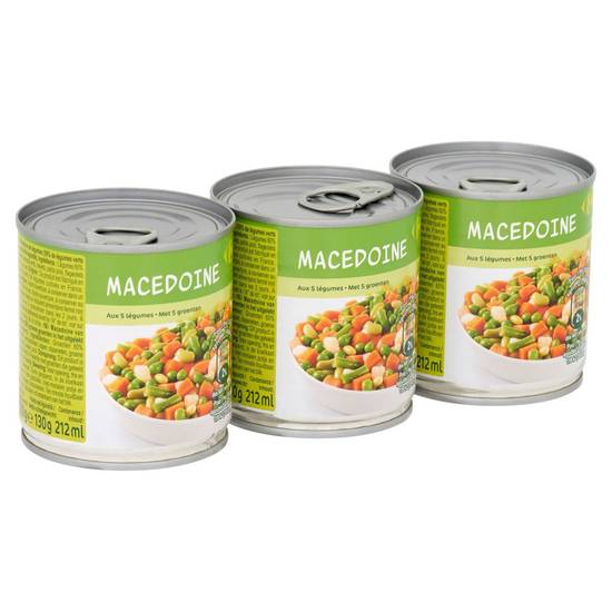 Carrefour Macedoine aux 5 Légumes 3 x 200 g