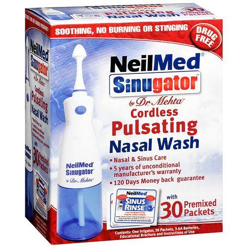 NeilMed Sinugator Cordless Pulsating Nasal Wash with 30 Premixed Packets - 1.0 set