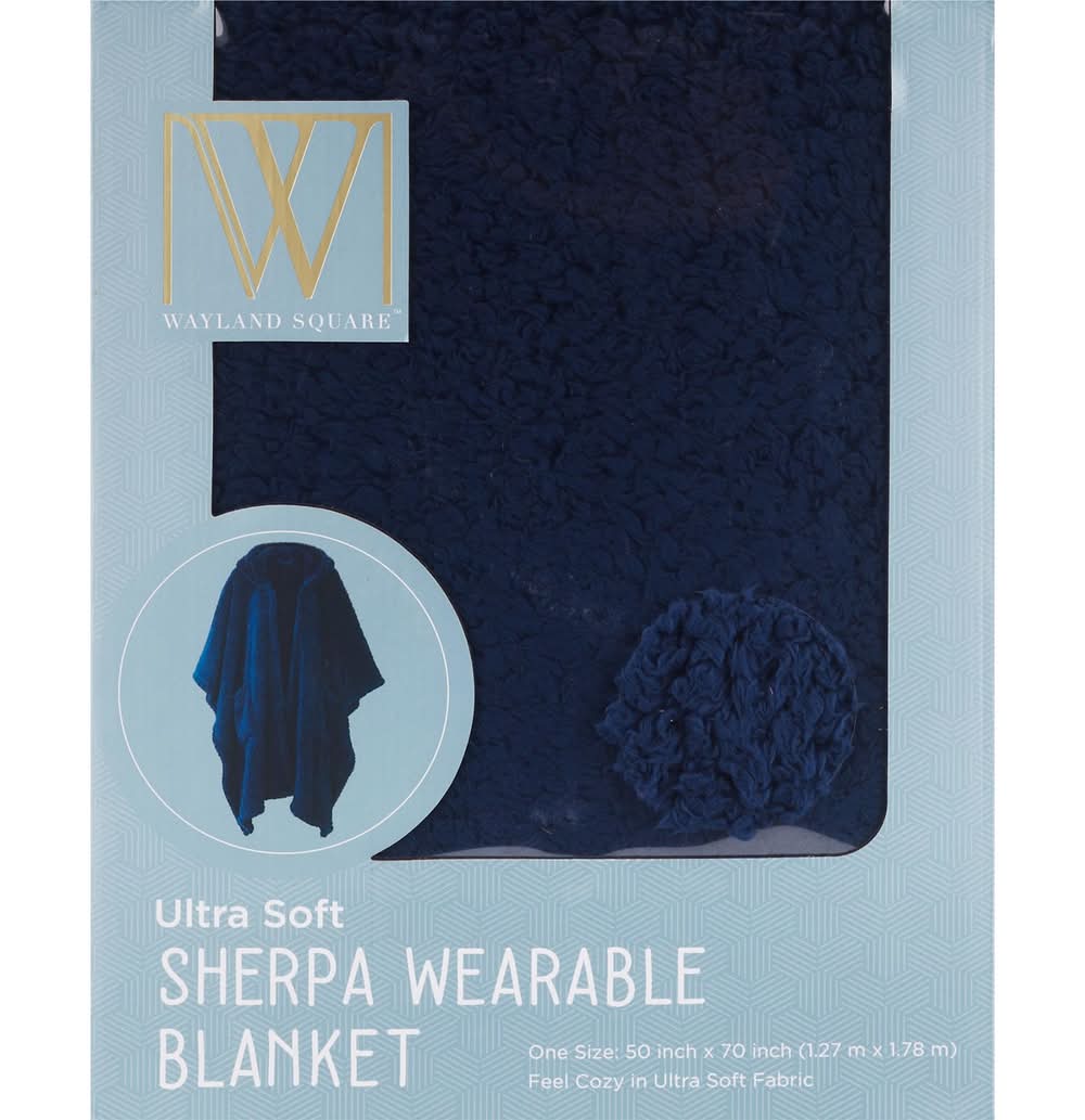 Wayland Square Ultra Soft Wearable Blanket, Navy