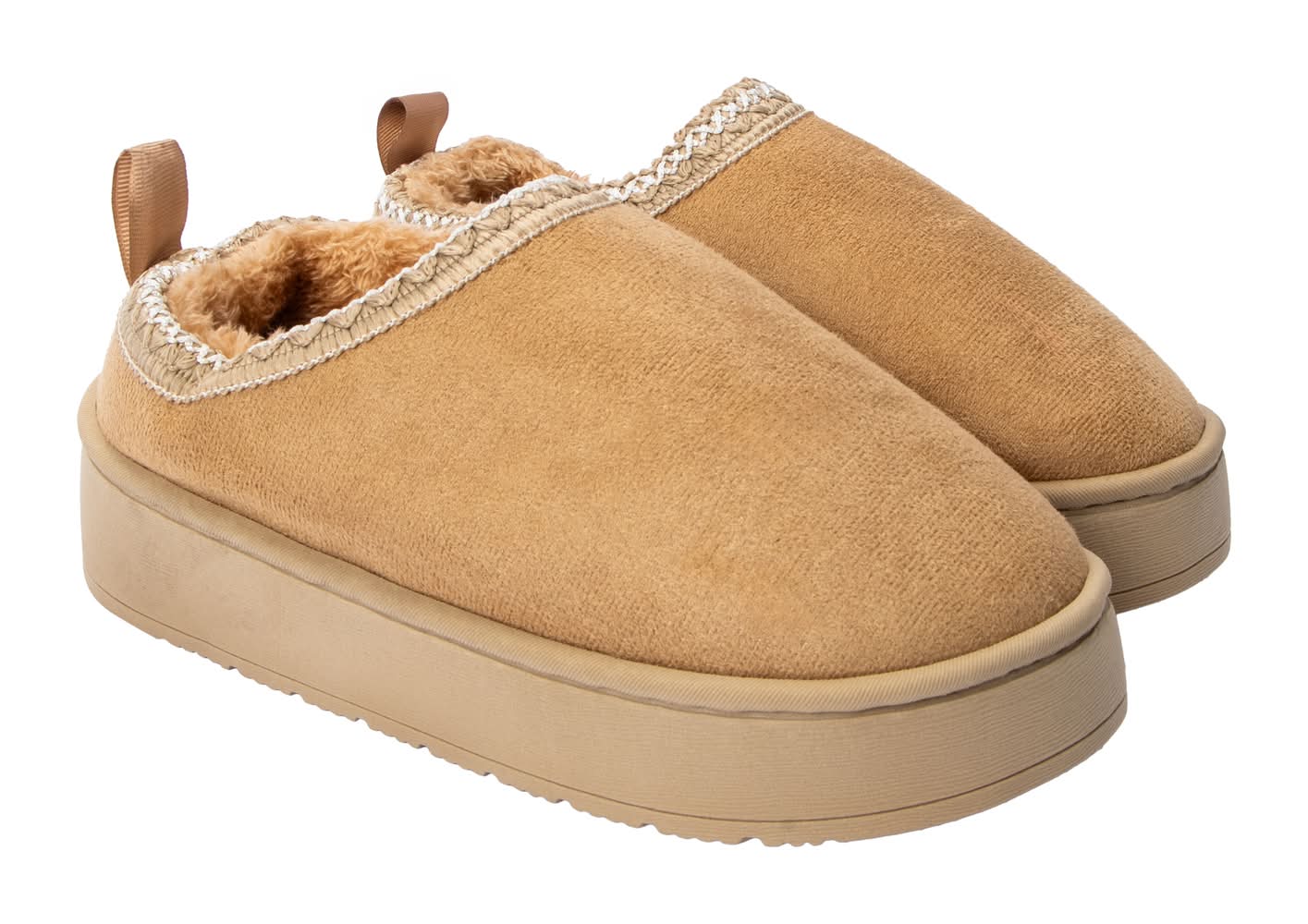 Suede Stitched Platform Shoes W9 Beige