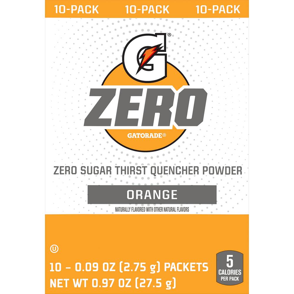 Gatorade Zero Sugar Thirst Quencher Sports Drink Powder (0.97 oz) (orange )