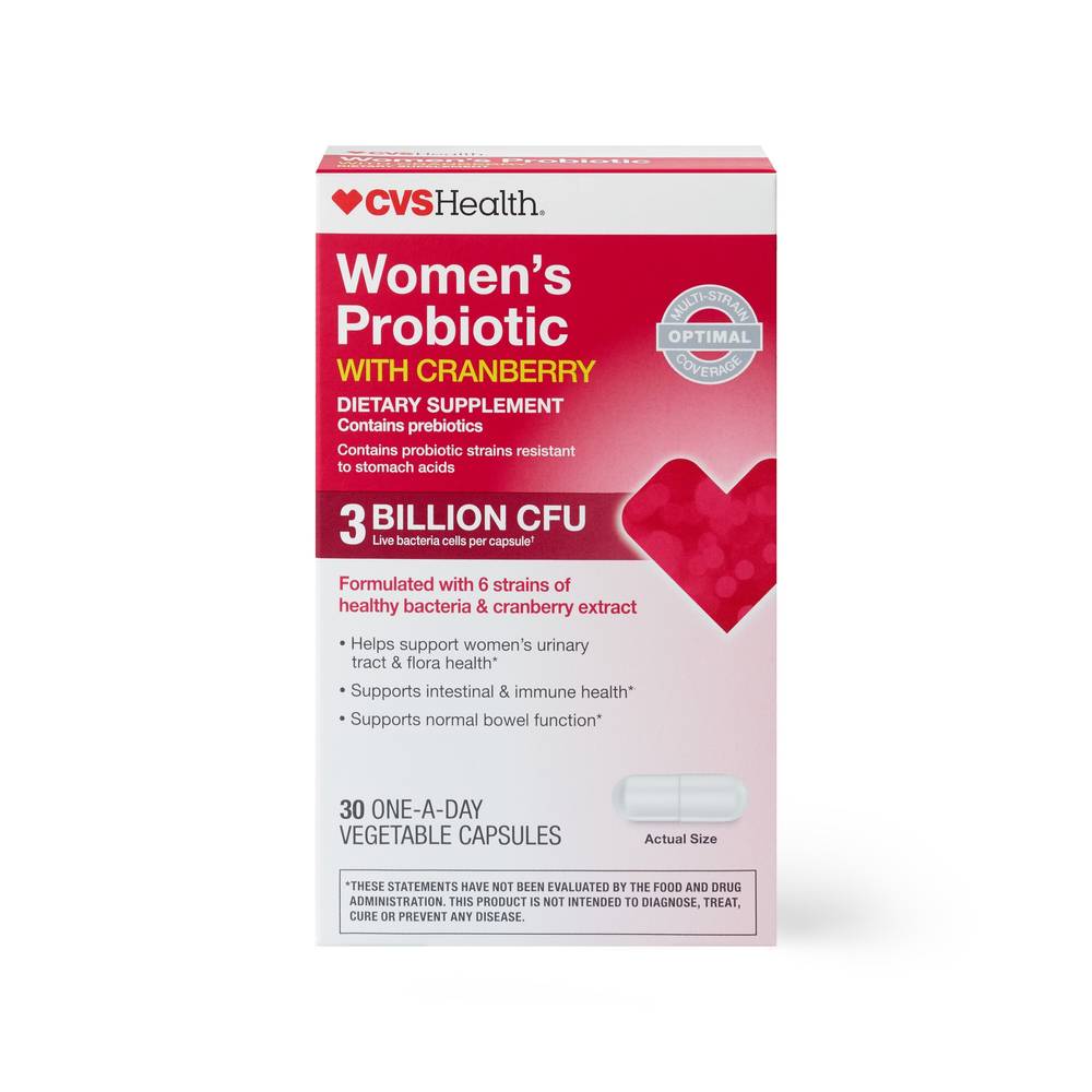 Cvs Health Women'S Probiotic & Cranberry Capsules, 30Ct