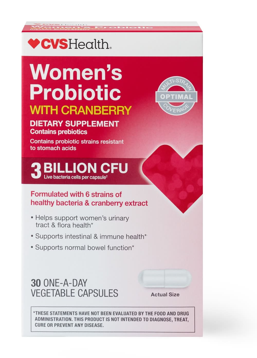 Cvs Women'S Probiotic & Cranberry Capsules, 30Ct