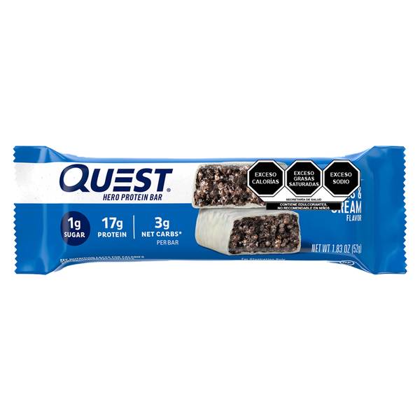 Quest nutrition barra de proteína sabor cookies and cream (sobre 52 g)