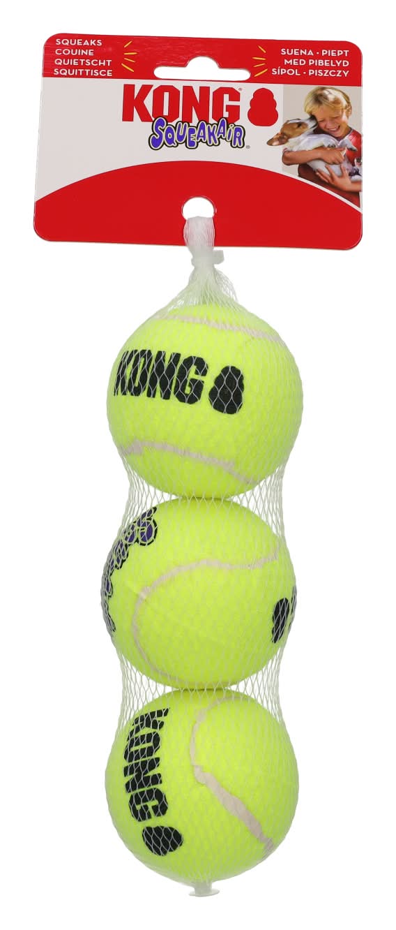 KONG Air Squeaker Tennis Ball Medium (3 Pack)