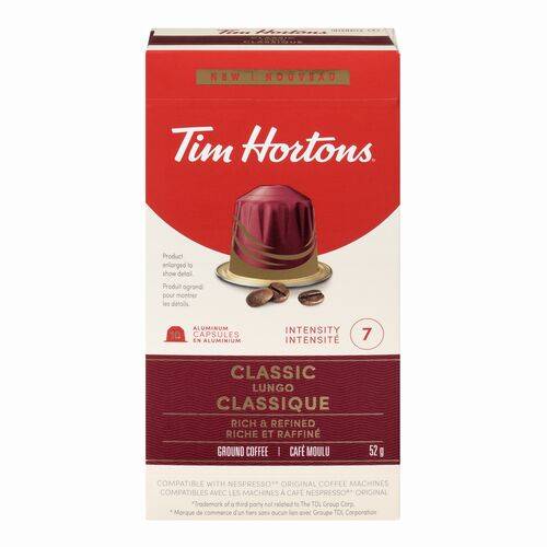 Tim Hortons Classic Lungo Cofee Capsules (10 units)