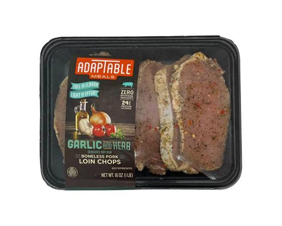 Adaptable Meals · Garlic & Herb Boneless Pork Loin Chops (16 oz)