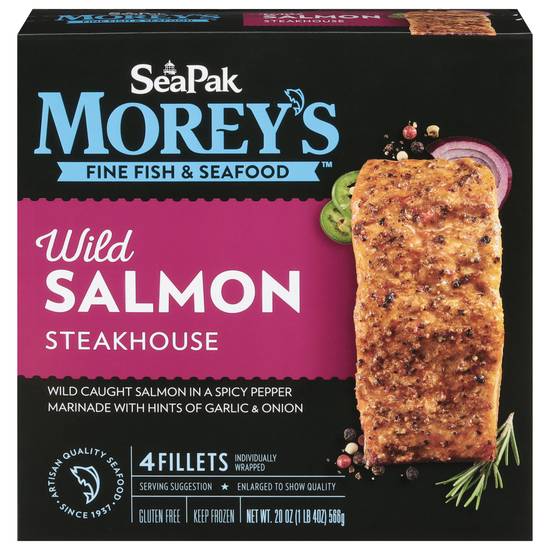 Seapak Morey's Wild Salmon Steakhouse Fillets (4 x 5 oz)
