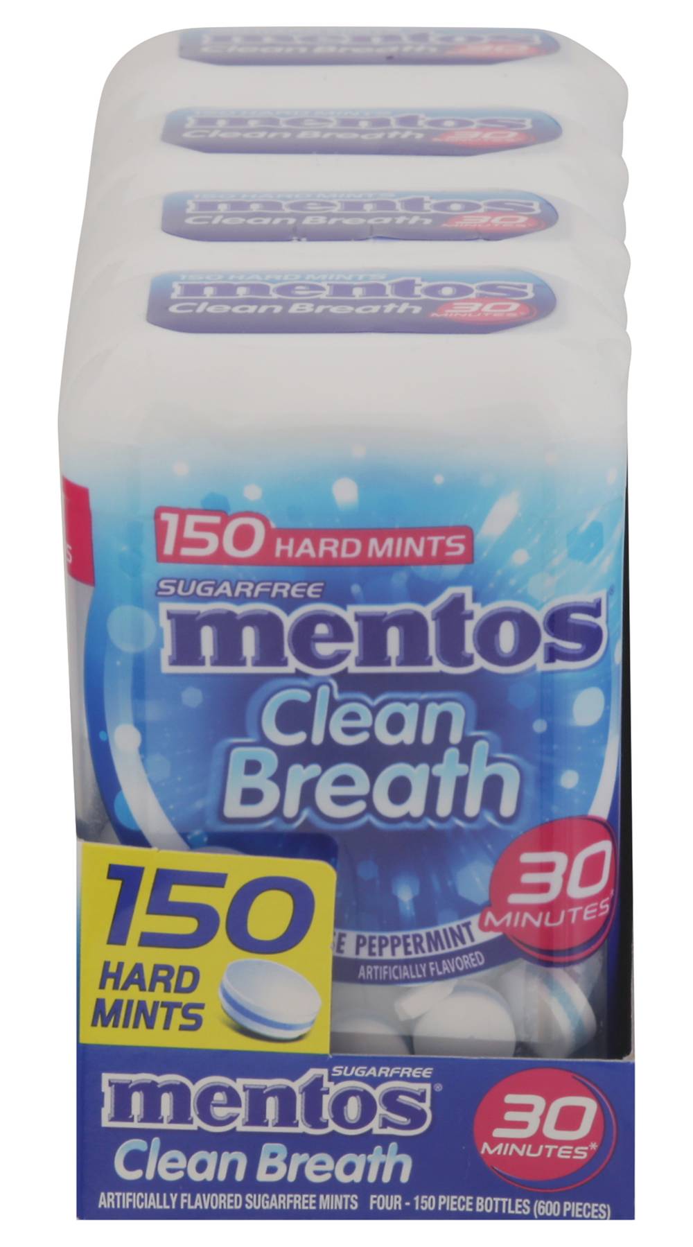 Mentos Sugar Free Intense Hard Mints, Peppermint (4 x 150 ct)