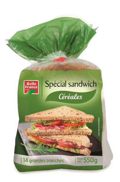 Pain spécial sandwich céréales - belle france - 550g - 14tranches