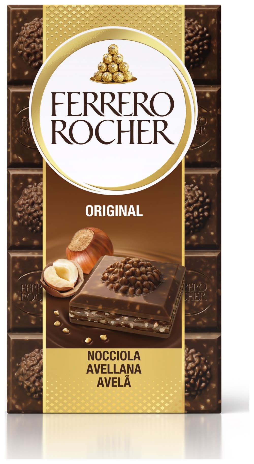 Barra de chocolate con leche de avellana original · Ferrero Rocher (90 g)