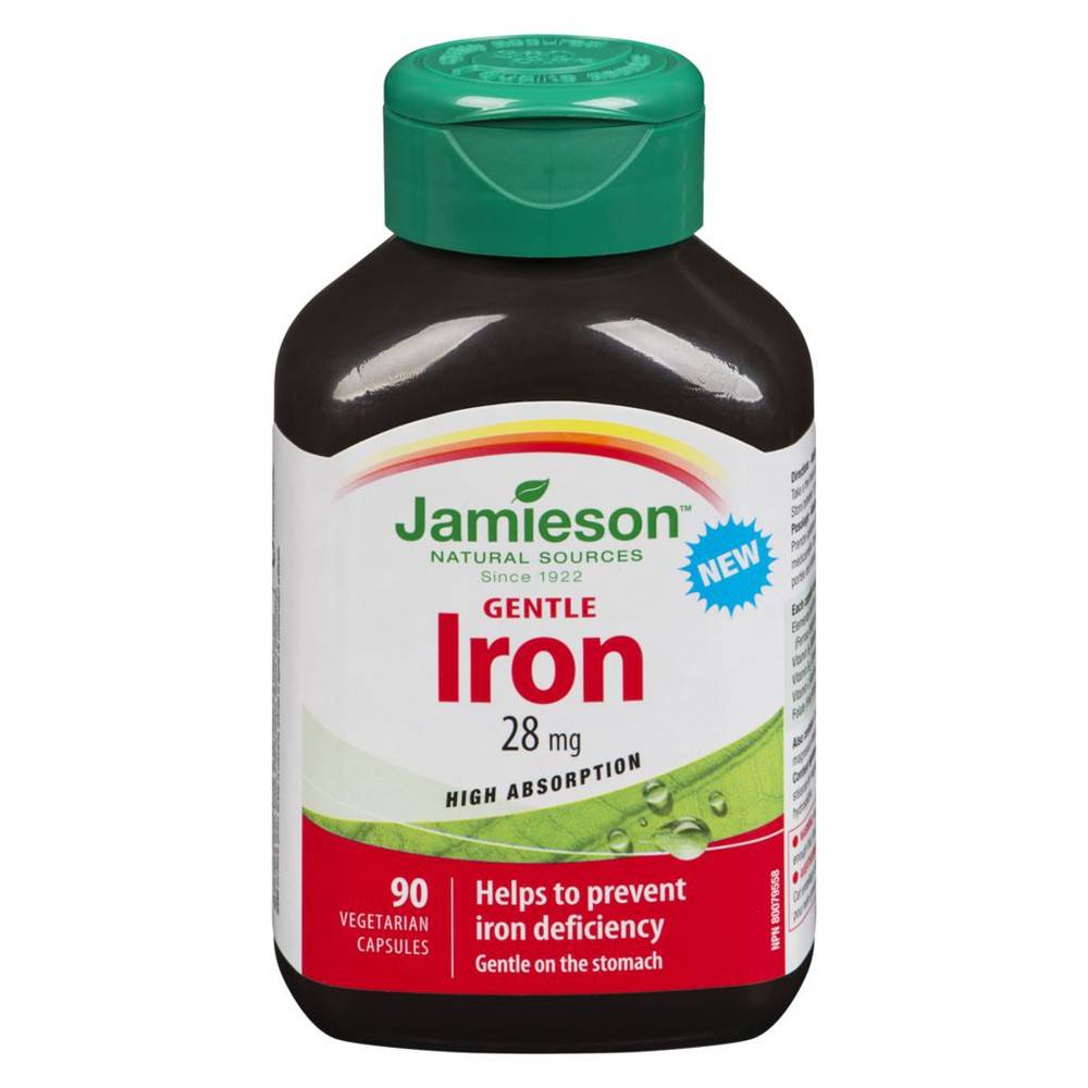 Jamieson Gentle Iron 28 mg 90 Vegetarian Capsules (90 g)