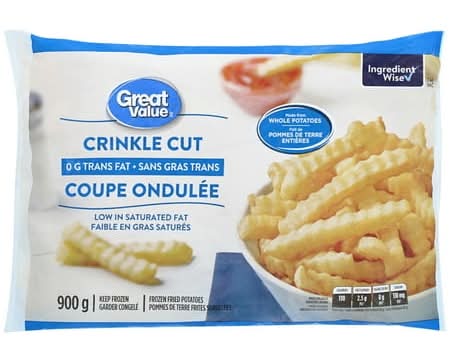 Great Value Crinkle Cut Frozen Fried Potatoes (900 g)